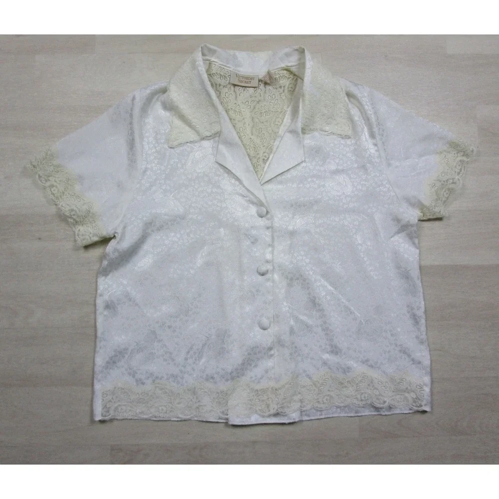 Vintage 80s Victoria's Secret Gold Label Pajama Set Size (M)‎ Wide Leg Bridal